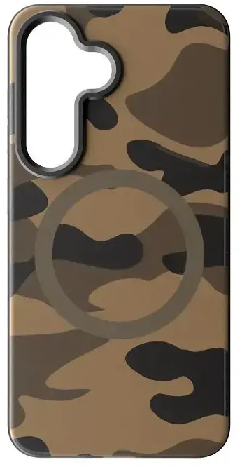 Dėklas FORCELL F-PROTECT lygiai su dvigubo sluoksnio 4D technologija, Military Drop-Test suderinamas su MagSafe skirtas Samsung Galaxy S25 desert camo