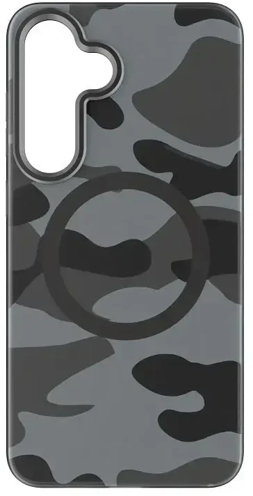 Dėklas FORCELL F-PROTECT Levels with Dual Layer 4D technology, Military Drop-Test suderinamas su MagSafe skirtas Samsung Galaxy S25 PLUS juodos spalvos camo