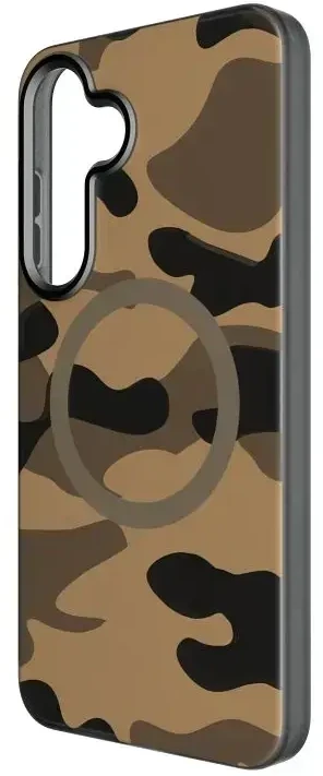 Dėklas FORCELL F-PROTECT lygiai su dviejų sluoksnių 4D technologija, Military Drop-Test suderinamas su MagSafe skirtas Samsung Galaxy S25 PLUS dykumos kameros