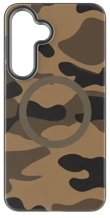 Dėklas FORCELL F-PROTECT lygiai su dviejų sluoksnių 4D technologija, Military Drop-Test suderinamas su MagSafe skirtas Samsung Galaxy S25 PLUS dykumos kameros