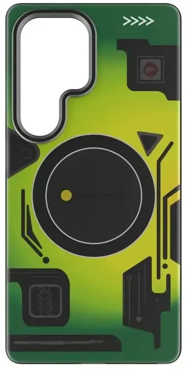 Dėklas FORCELL F-PROTECT Levels with Dual Layer 4D technology, Military Drop-Test suderinamas su MagSafe skirtas Samsung Galaxy S25 ULTRA cyber žalios spalvos