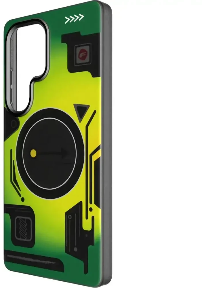 Dėklas FORCELL F-PROTECT Levels with Dual Layer 4D technology, Military Drop-Test suderinamas su MagSafe skirtas Samsung Galaxy S25 ULTRA cyber žalios spalvos