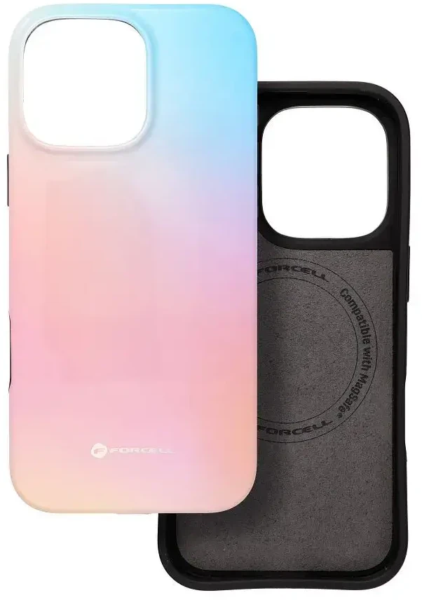 „iPhone 16 PRO MAX“ dėklas „Forcell F-Protect Mirage“, suderinamas su „Magsafe Military Drop-Test“ – mažas mėlynas
