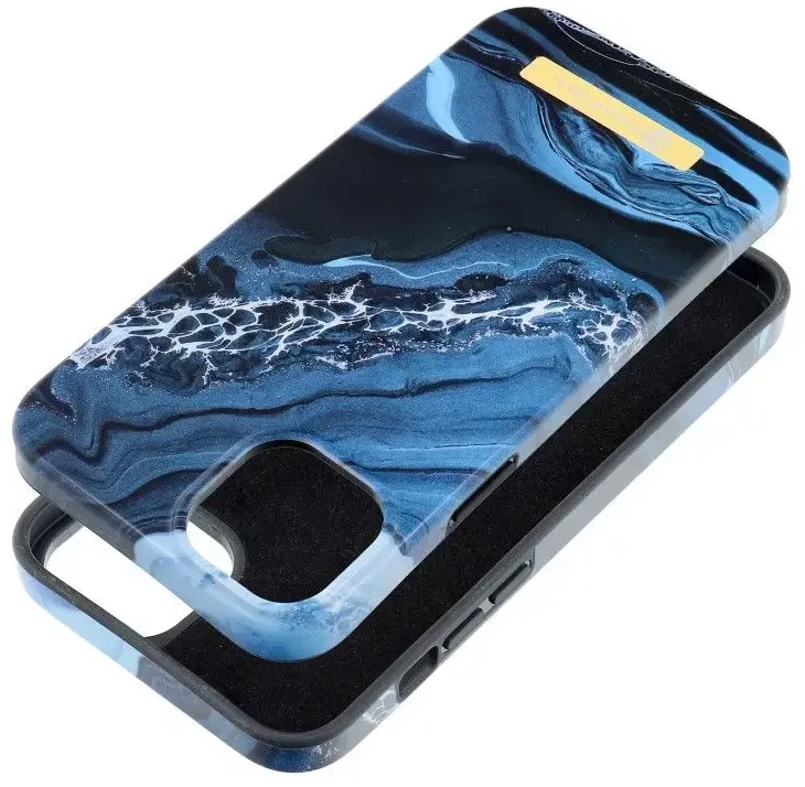 „iPhone 14 PLUS“ dėklas „Forcell F-Protect Mirage“, suderinamas su „Magsafe“ vandenyno marmuro spalvos