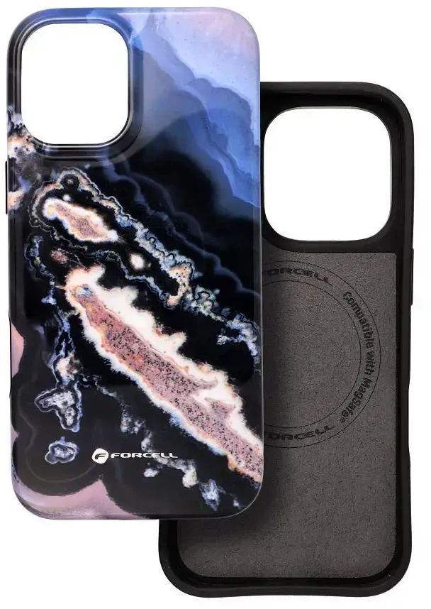 „iPhone 16 PLUS“ dėklas „Forcell F-Protect Mirage“, suderinamas su „Magsafe Military Drop-Test“ auksinis island