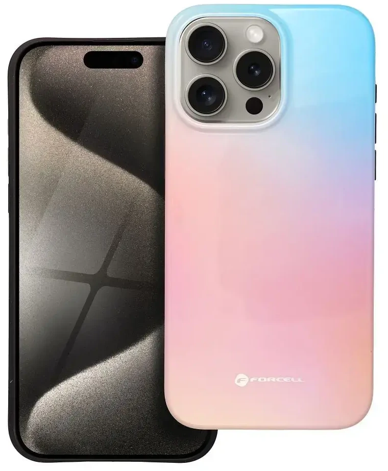 „iPhone 15 PRO MAX“ dėklas „Forcell F-Protect Mirage“, suderinamas su „Magsafe Military Drop-Test“ – mažas mėlynas