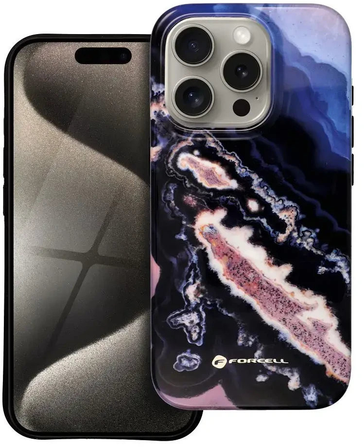 iPhone 15 PRO dėklas Forcell F-Protect Mirage, suderinamas su Magsafe Military Drop-Test auksinis isoluotas