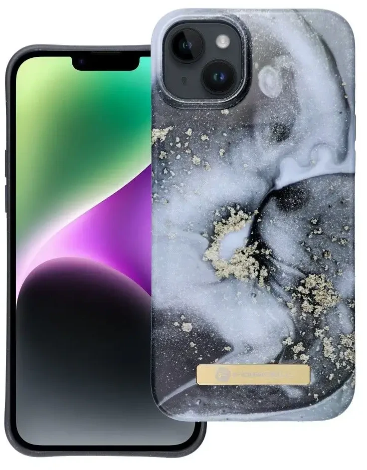„iPhone 14 PLUS“ dėklas „Forcell F-Protect Mirage“, suderinamas su „Magsafe“ marmuro rūko spalvos dėklu.