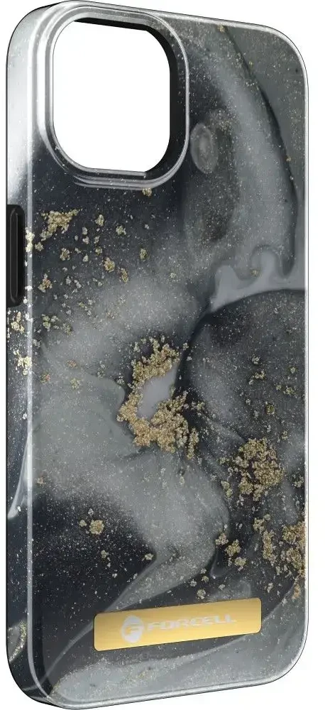 „iPhone 15 PLUS“ dėklas „Forcell F-Protect Mirage“, suderinamas su „Magsafe“ marmuro rūko spalvos dėklu.