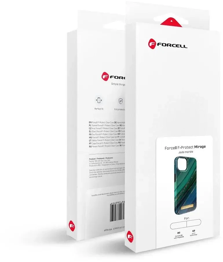 „iPhone 15 PLUS“ dėklas „Forcell F-Protect Mirage“, suderinamas su „Magsafe“ nefrito marmuru