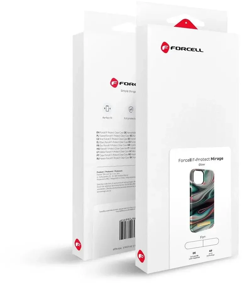 „iPhone 15 PLUS“ dėklas „Forcell F-Protect Mirage“, suderinamas su „Magsafe Glow“