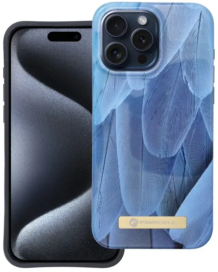 iPhone 15 PRO MAX dėklas Forcell F-Protect Mirage, suderinamas su Magsafe mėlynas bird