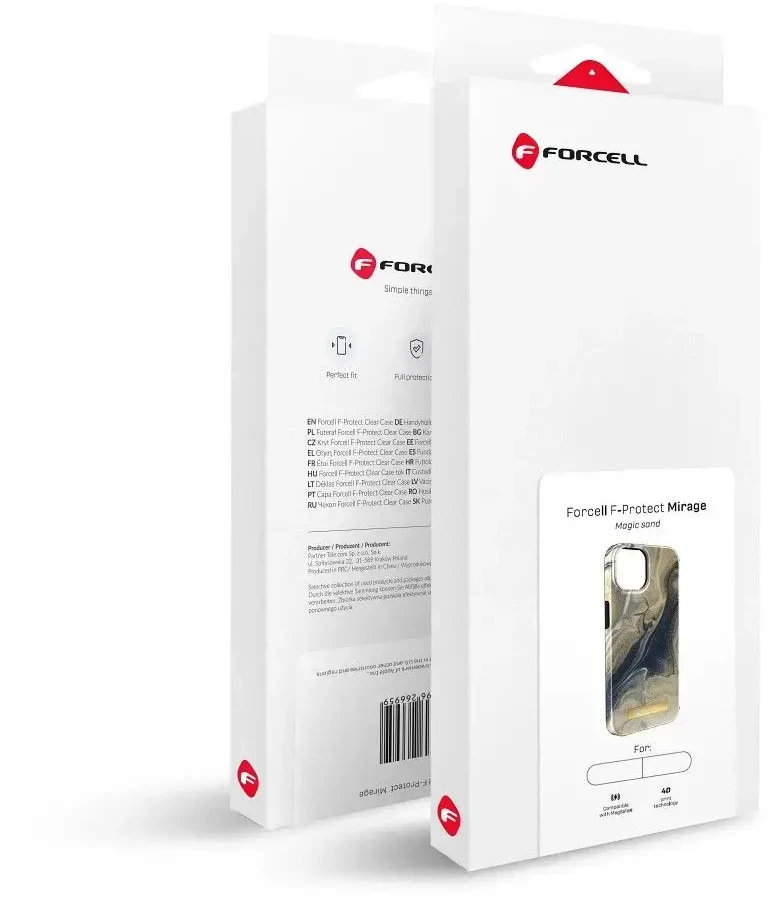 „iPhone 15 PLUS“ dėklas „Forcell F-Protect Mirage“, suderinamas su „Magsafe Magic Sand“