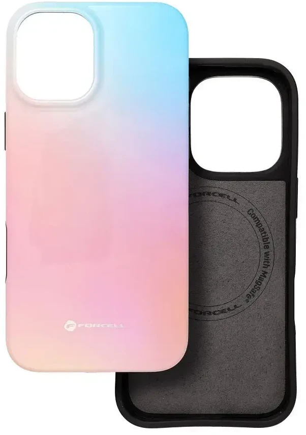 „iPhone 16 PLUS“ dėklas „Forcell F-Protect Mirage“, suderinamas su „Magsafe Military Drop-Test“ – mažas mėlynas