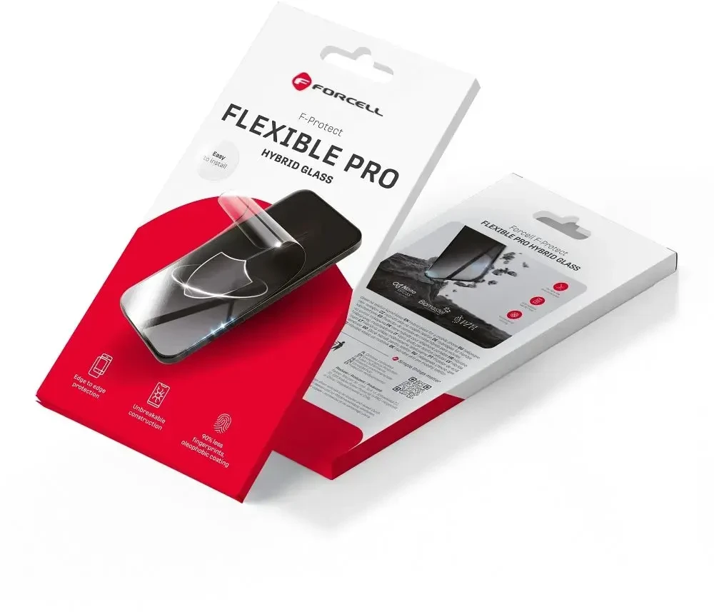 Hibridinis stiklas iPhone 15 PRO Forcell Flexible 5D juodas