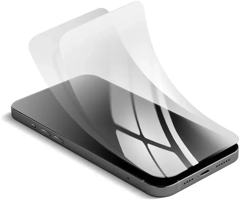 Hibridinis stiklas su „iPhone 16 Forcell Flexible Nano Glass“