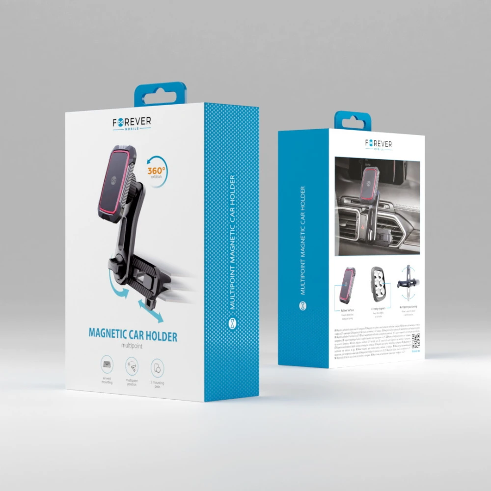 Forever automobilinis laikiklis oro grotelėms MH-250 Multipoint magnetinis juodos spalvos