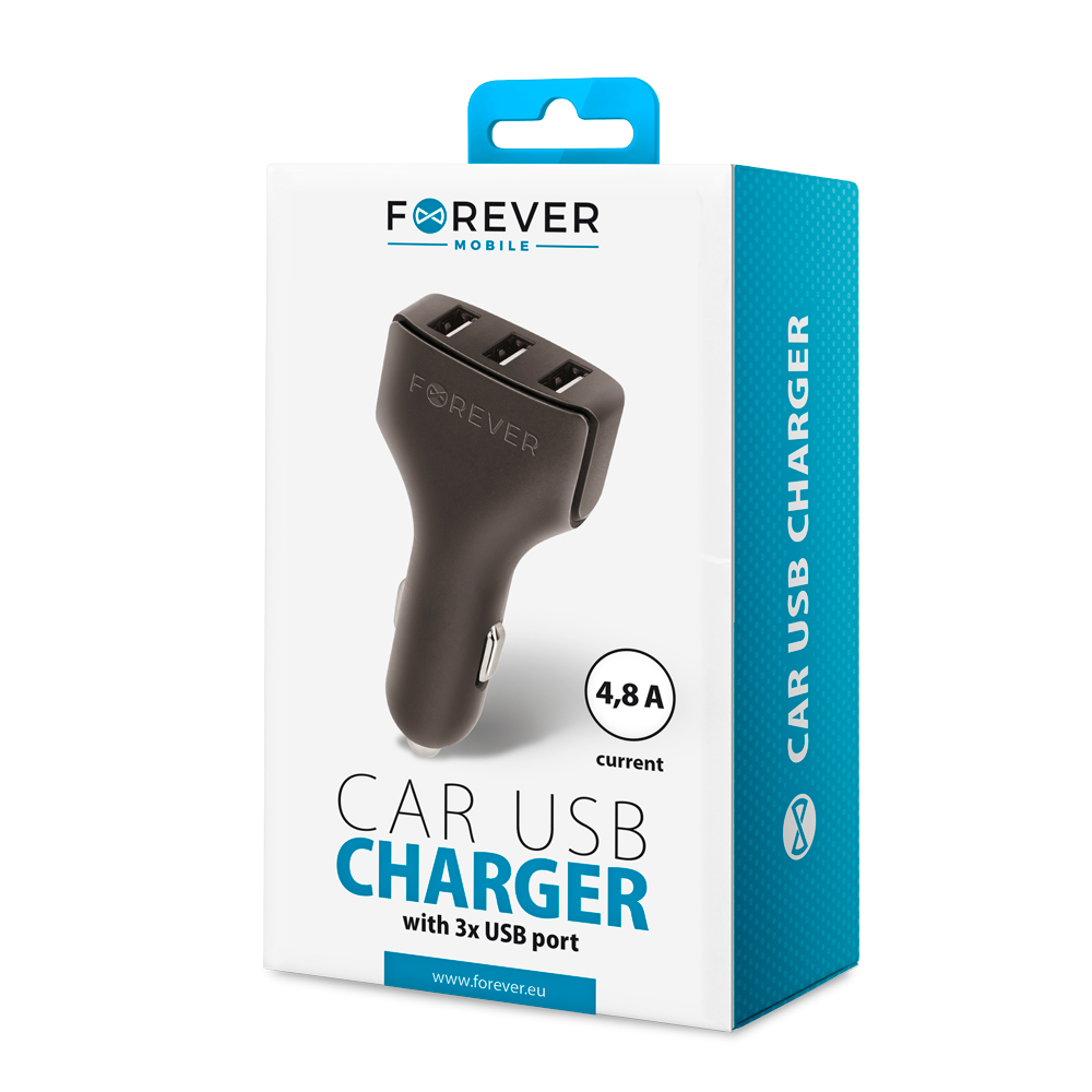 Įkroviklis Forever CC-05 3x USB-A 4.8 A (67843)