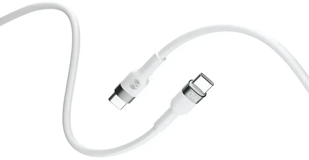 Forever lankstus laidas USB-C – USB-C 2,0 m 60W baltas