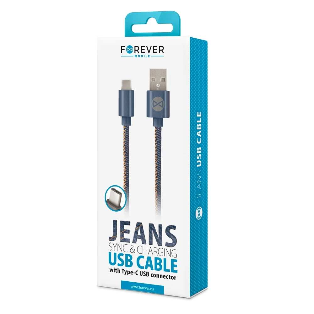 Forever Laidas "Jeans" USB type-C, 1m 2A