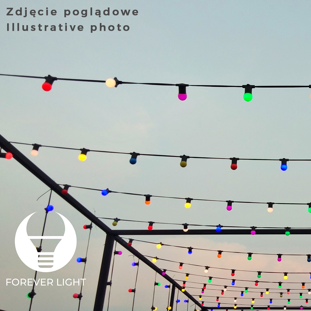 TelForceone Šviečianti girlianda 12m +10 G45 2W balta IP65