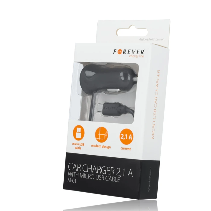 USB įkroviklis Forever M-01 USB 1.5m Juodas