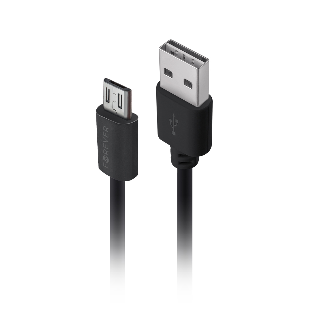 TelForceone Forever kroviklis samochodowa m02 1x usb 2a juoda + kabelis microusb