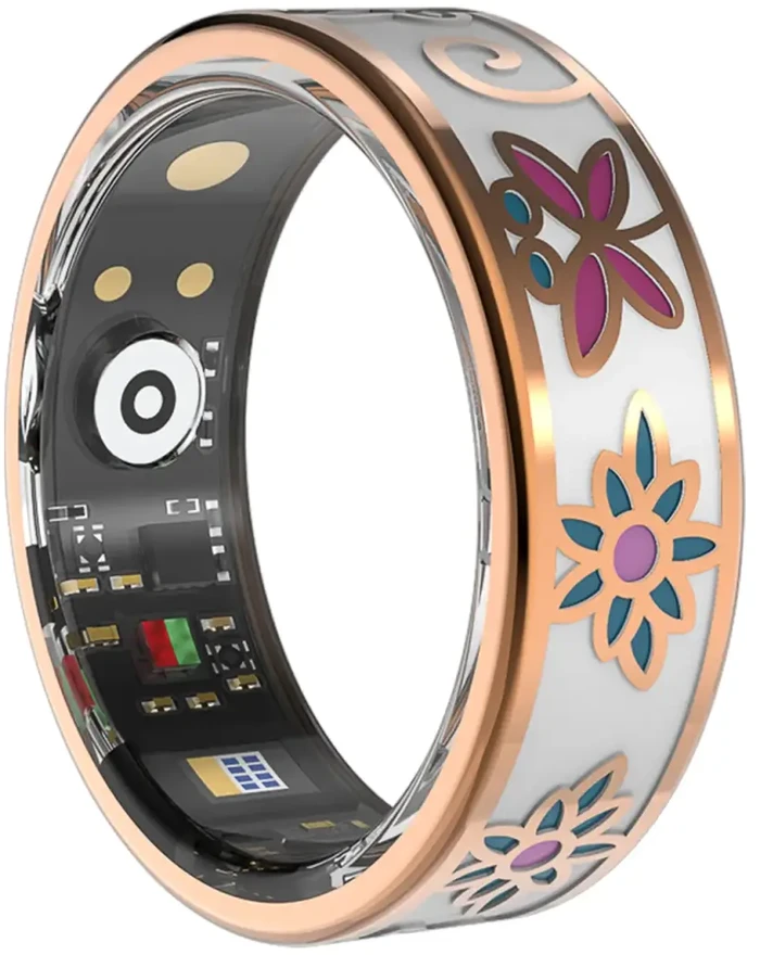 Išmanusis laikrodis Forever Smartring Botanical SR-101 rožinio aukso spalvos, 11 dydis