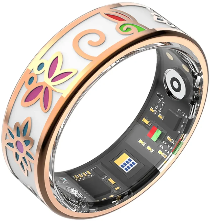 Išmanusis laikrodis Forever Smartring Botanical SR-101 rožinio aukso spalvos, 6 dydis