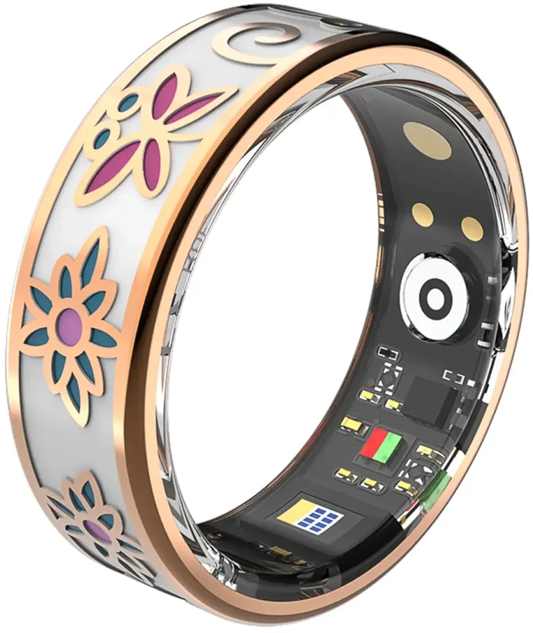 Išmanusis laikrodis „Forever Smartring Botanical SR-101“ rožinio aukso spalvos, 10 dydis