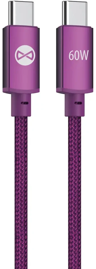 Forever Vibe laidas USB-C – USB-C 1,0 m 60W tamsios vyšnios spalvos