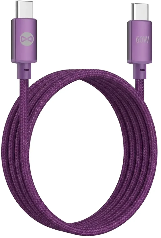 Forever Vibe laidas USB-C – USB-C 1,0 m 60W tamsios vyšnios spalvos