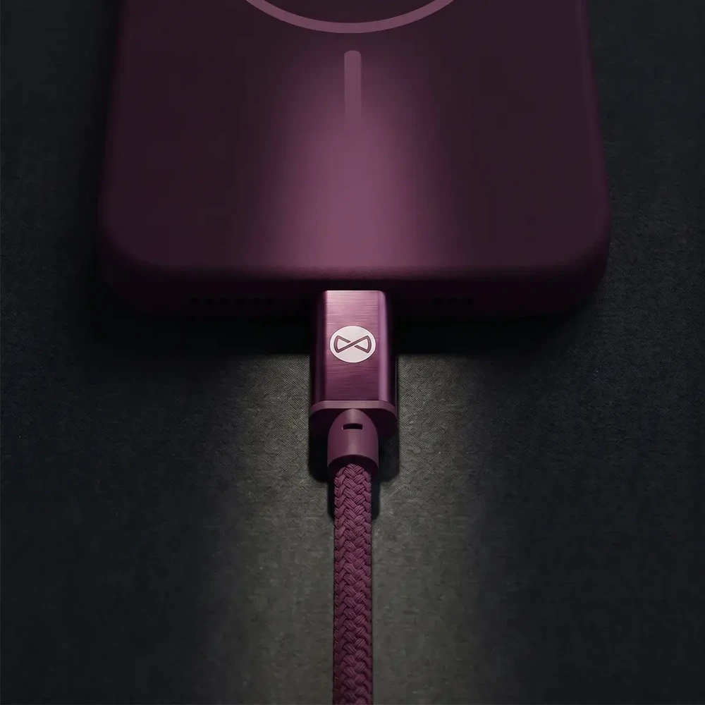Forever Vibe laidas USB-C – USB-C 1,0 m 60W tamsios vyšnios spalvos