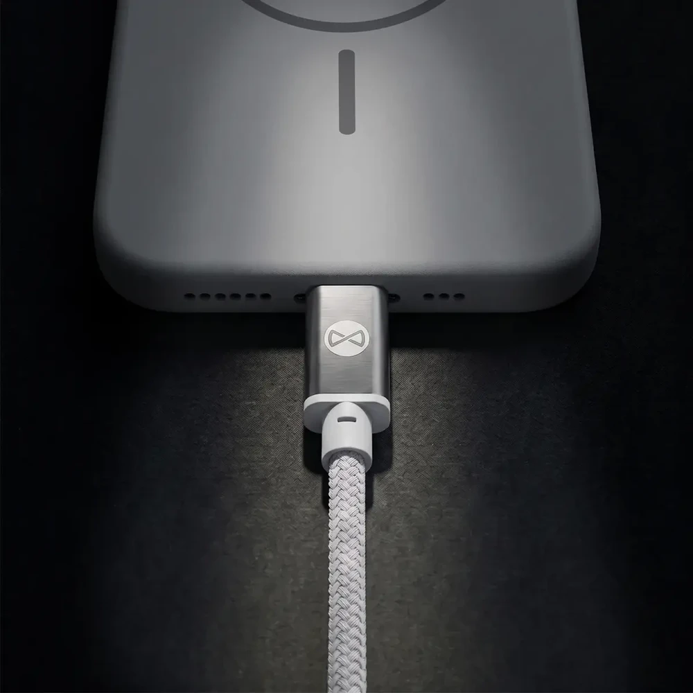 Forever Vibe laidas USB-C – USB-C 1,0 m 60W sidabrinis