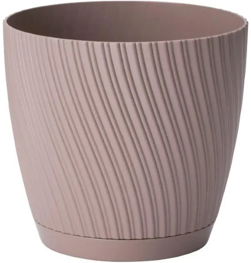 FORM PLASTIC Gėlių vazonas Mika su padėklu 19 cm, rudas