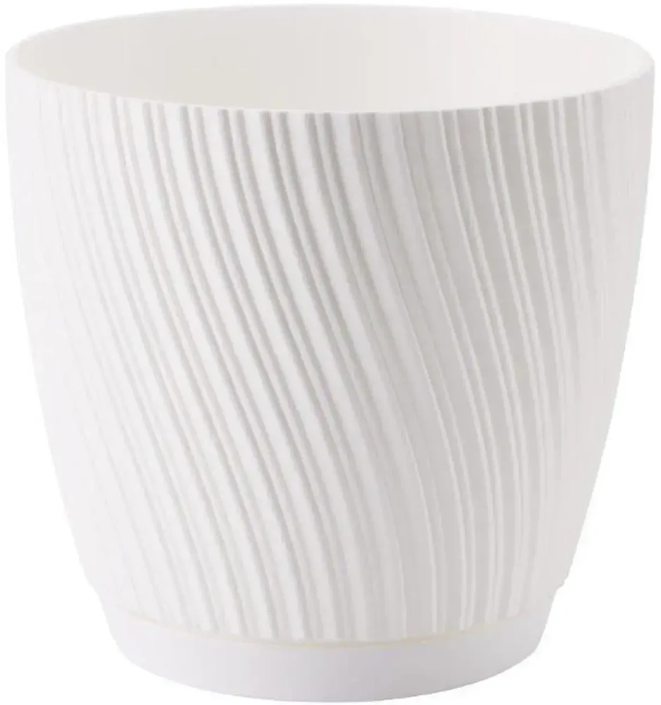 FORM PLASTIC Gėlių vazonas Mika su padėklu 19 cm, baltas
