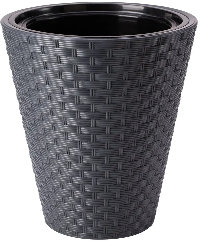 FORM PLASTIC Gėlių vazonas Rattana 40 cm, pilkas