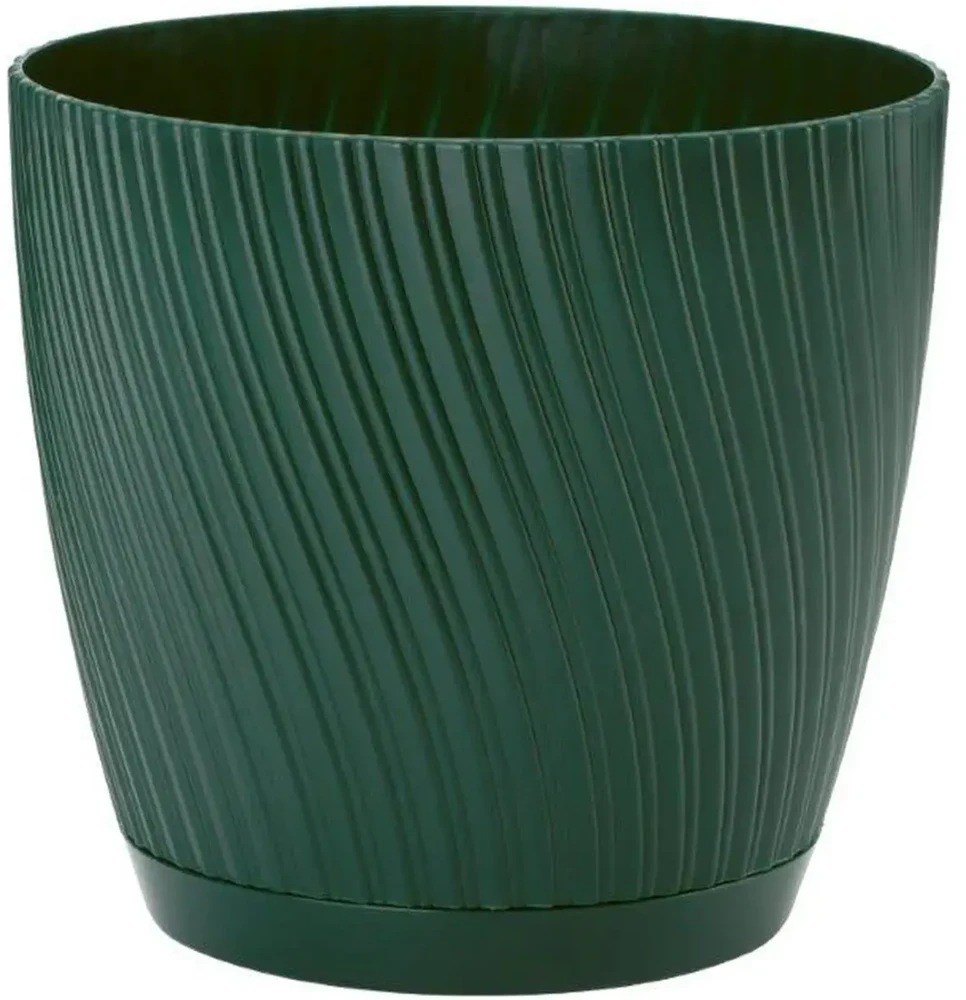 FORM PLASTIC Gėlių vazonas Mika su padėklu 19cm, žalias