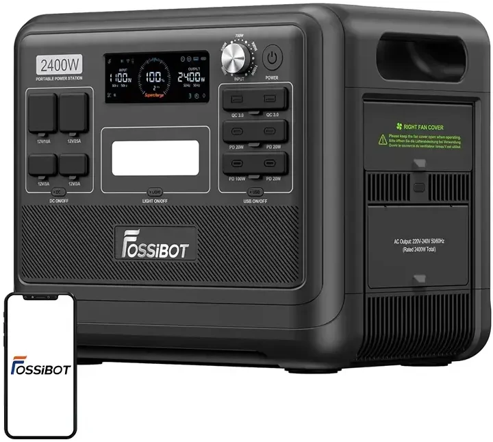 FOSSIBOT F2400 2400W Charging Station Juodas