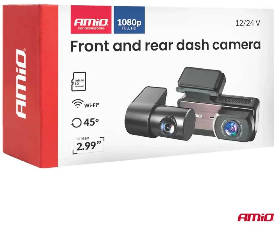 Automobilinis vaizdo registratorius 1K WLAN Wi-Fi Full HD 256 GB AMIO-04799