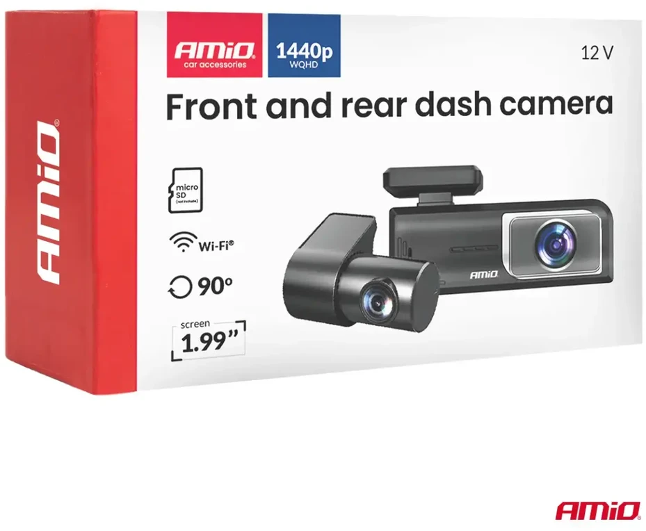 Automobilinis vaizdo registratorius 2K + 1K WLAN Wi-Fi 512 GB AMIO-04800