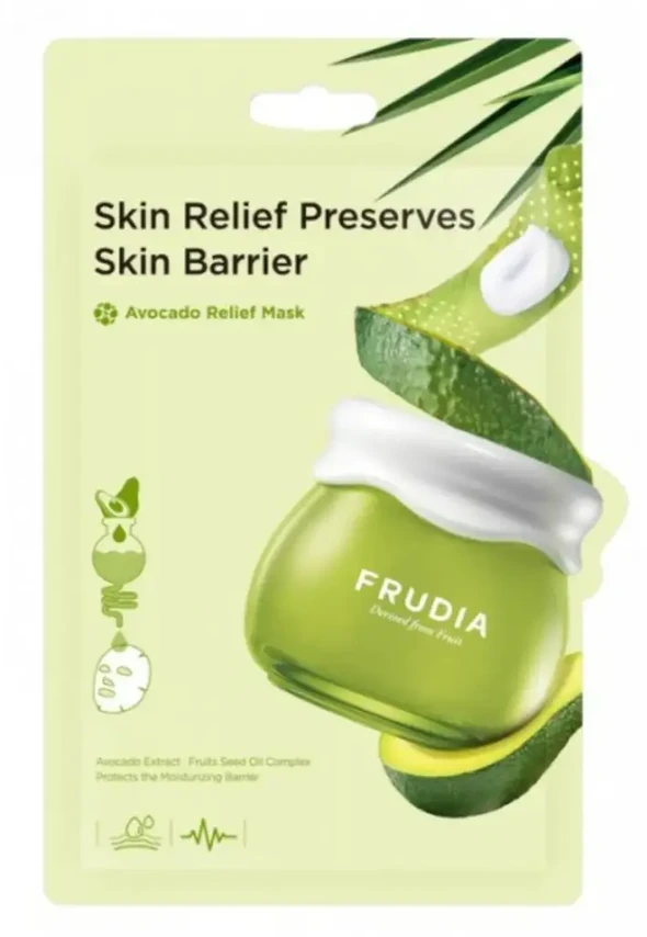Frudia Avocado Relief kreminė lakštinė kaukė su avokadais (1 vnt.)-20ml