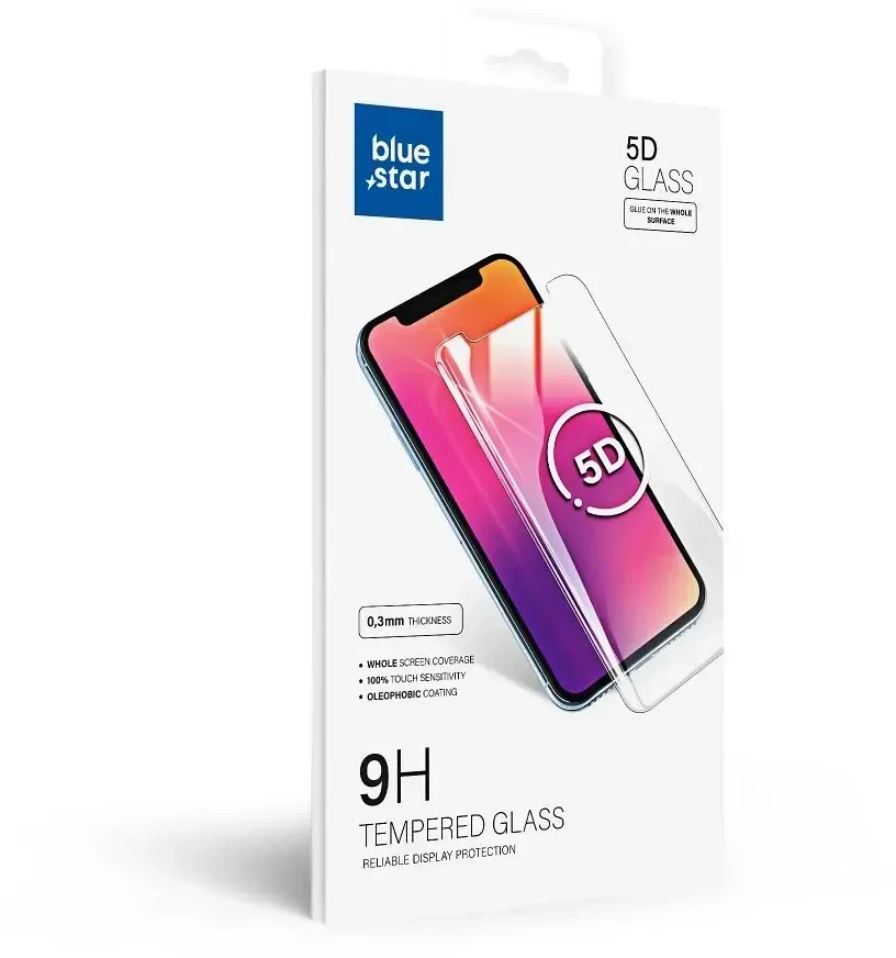 Fusion Accessories Grūdintas stiklas iPhone X (pilnas klijavimas) Blue Star 5D juodas