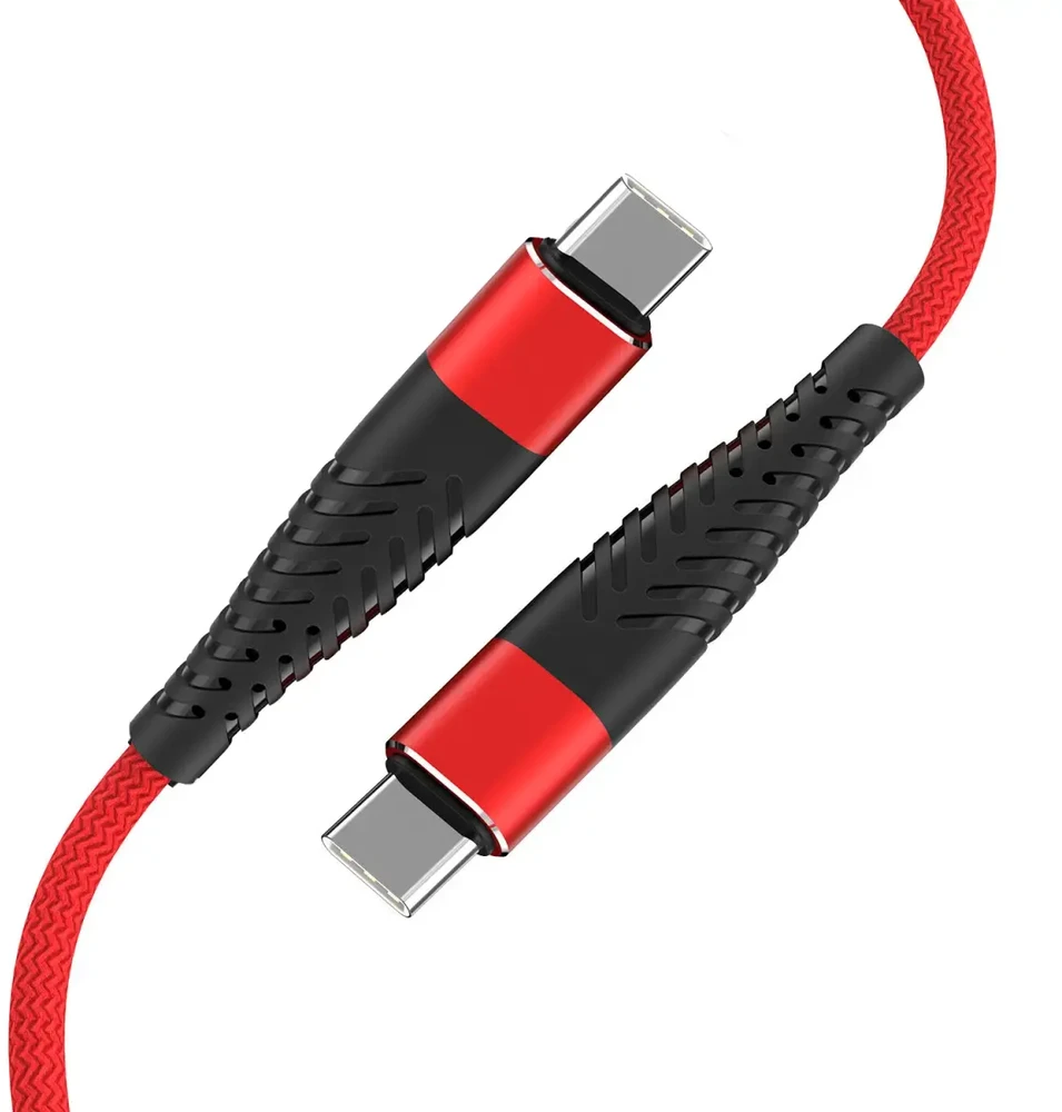 Fusion Accessories "Fusion Fishbone" USB-C į USB-C kabelis 65W | 3A | 1,5 m raudonas