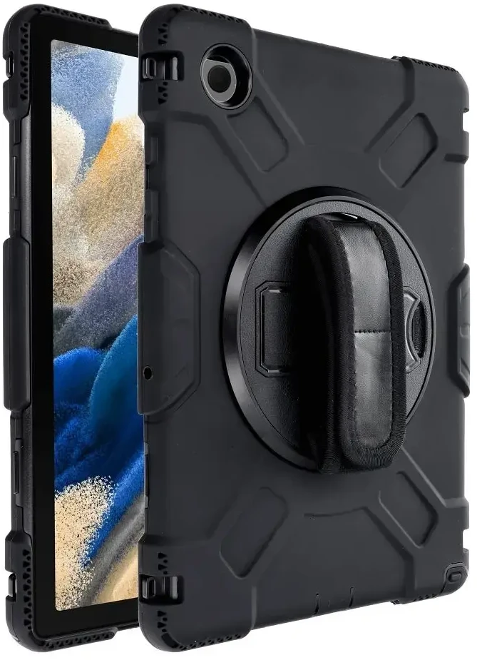 „Fusion Accessories“ 360 laipsnių pasukimo planšetinio kompiuterio dėklas „Galaxy Tab A8“ juodas