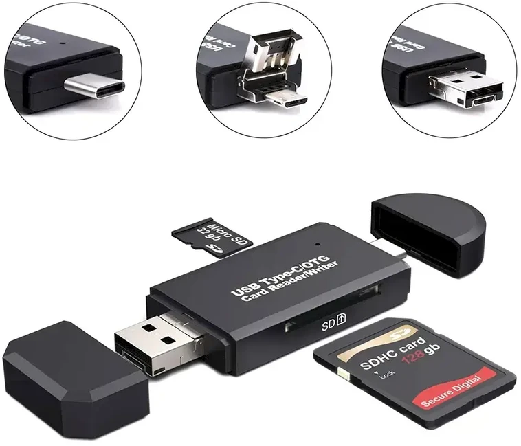 Fusion Accessories Fusion AK180 kompaktiškas kortelių skaitytuvas SDHC | Micro SD | SDXC | TF | juodas