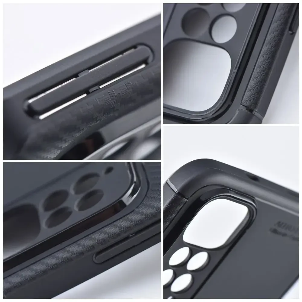 „Fusion Accessories“ „Fusion Carbon Premium“ silikoninis galinis dėklas, skirtas „Xiaomi Redmi 12C“ juodas