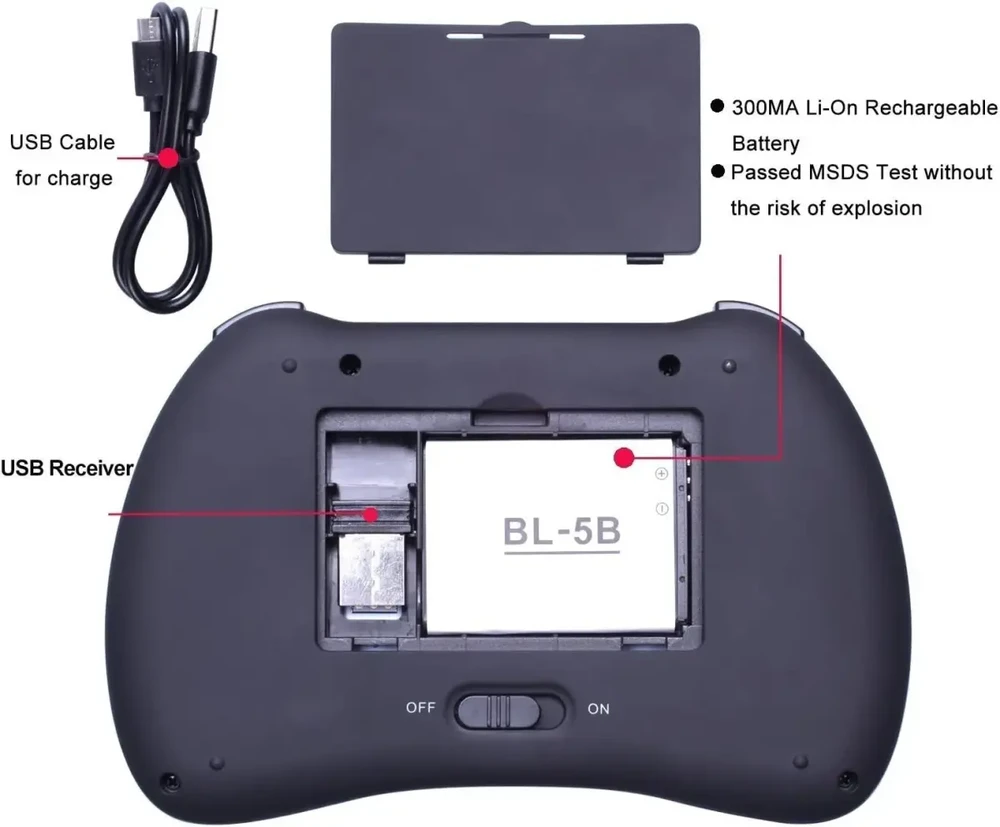 Fusion Accessories Fusion compact Belaidė klaviatūra su jutikliniu kilimėliu and colorful backlit for Android | iOS | TV | PC