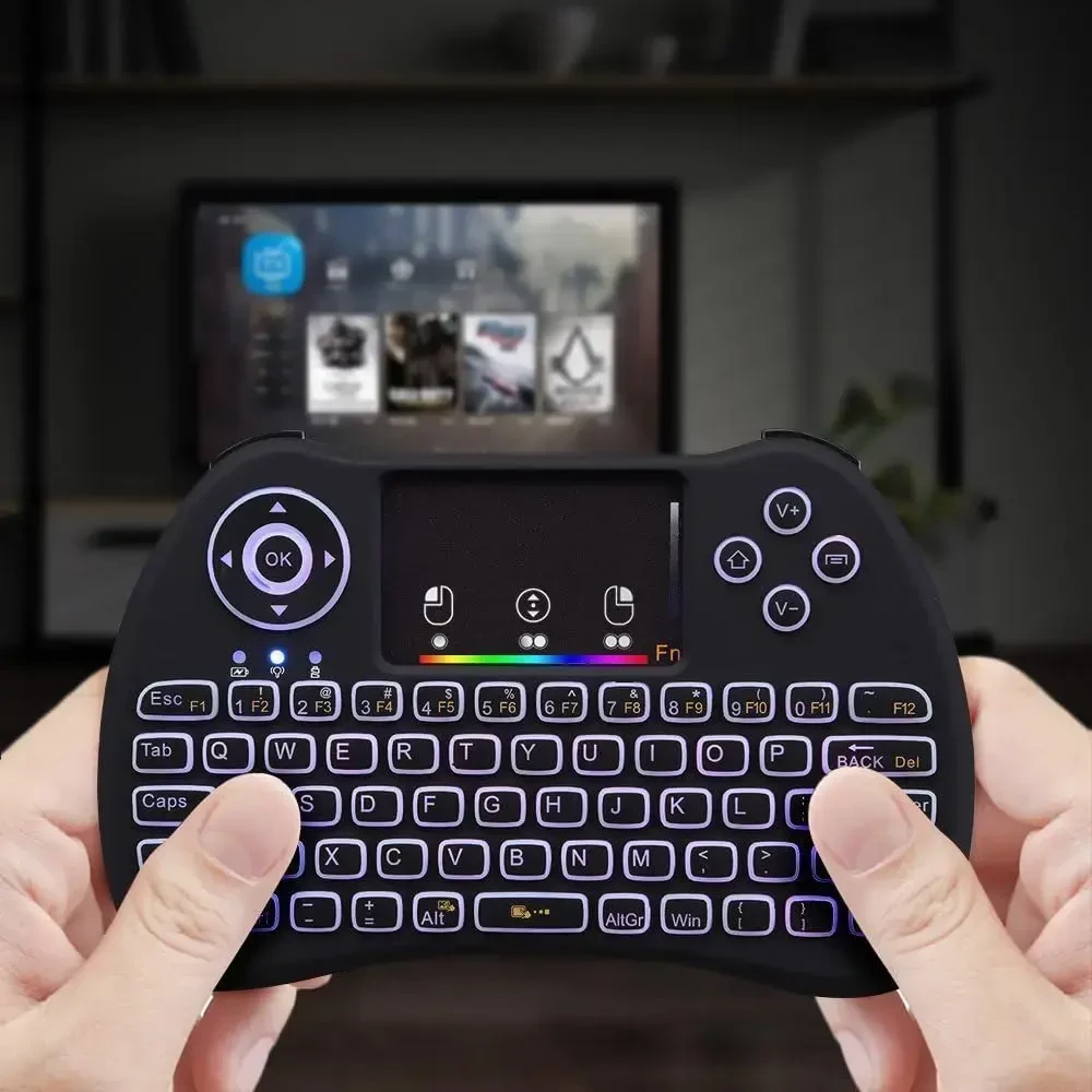 Fusion Accessories Fusion compact Belaidė klaviatūra su jutikliniu kilimėliu and colorful backlit for Android | iOS | TV | PC