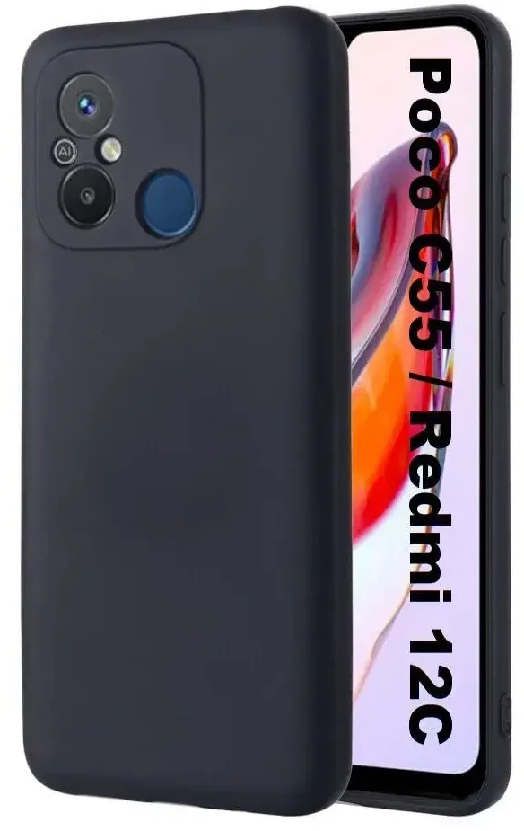 Dėklas Fusion Accessories Fusion Elegance Fibre protect silicone case for Xiaomi Redmi 12c | Redmi 11a juodas